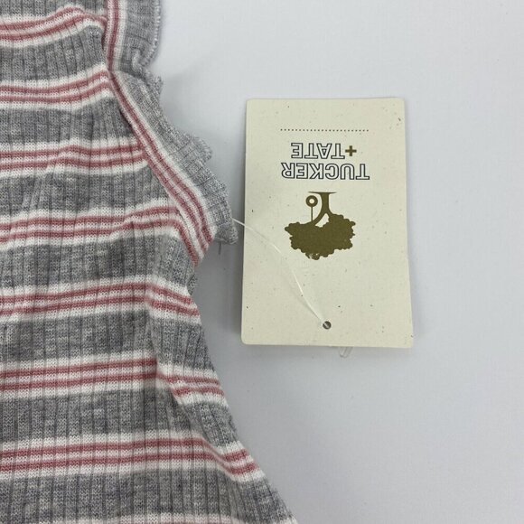 Tucker + Tate Tank Top Girls Small 7 8 Gray Pink Ribbed Knit New - Picture 3 of 6